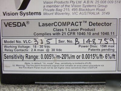 Vesda lasercompact detector vlc-325