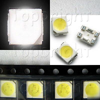 10 pcs plcc-6 3-chips power smd smt 8000 mcd white led 