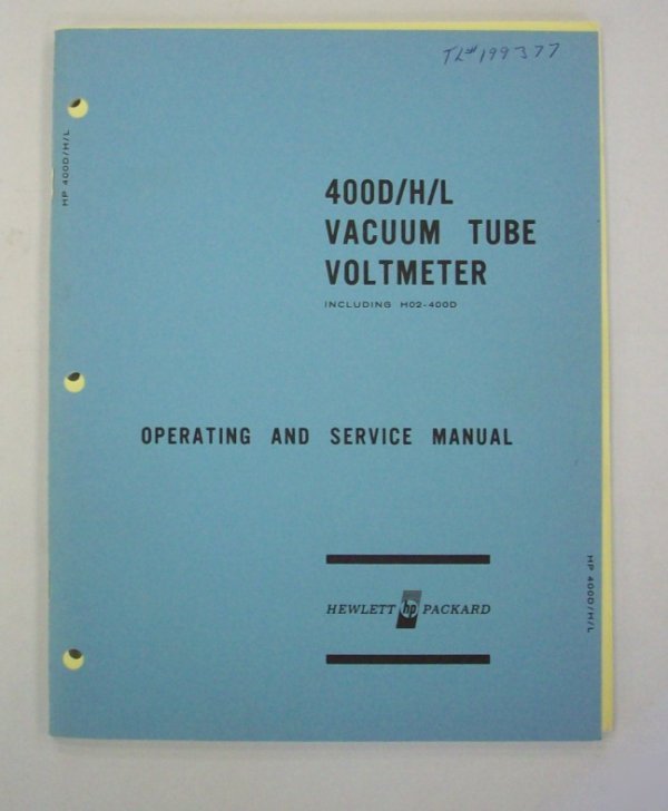 Hp / agilent 400D/400H/40 op/service manual - $5 ship 