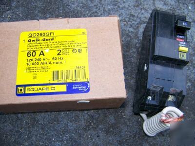 New square d QO260GFI 2POLE 60AMP gfi circuit breaker 