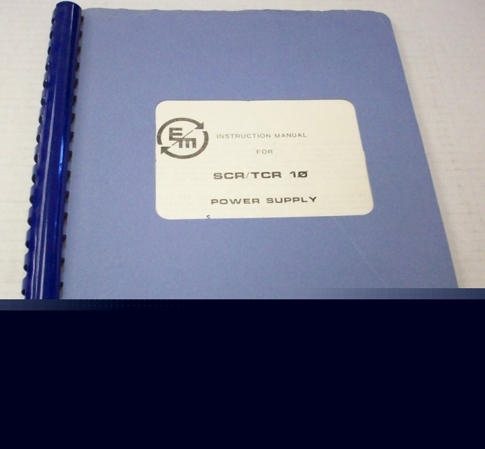 Em scr/tcr 10 power supply op and serv manual - $5 ship