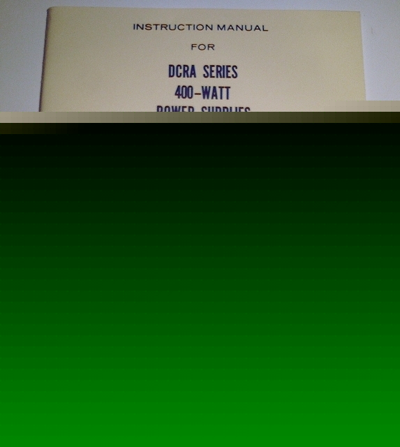 Sorensen dcra series power supply manual (400 watt) psu