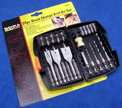 New 24PC quick change drill bit set - nice set - brand 