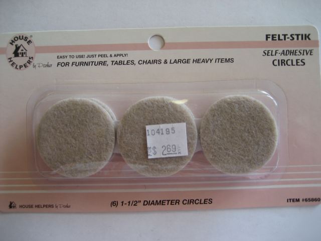 Heavy duty adhesive felt circles 1-1/2