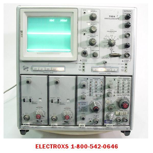 Tektronix 7904 mainframe with 2 am-6565/u, 7B50, 7B53A