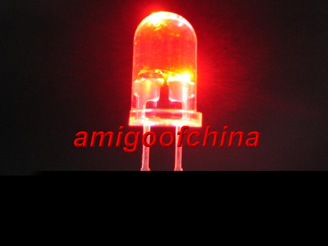 50X 3MM red 5000 mcd led bulb light free resistors