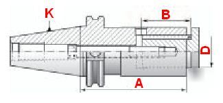 Bison cat-50 slitting saw holder - arbor diameter: 1.25