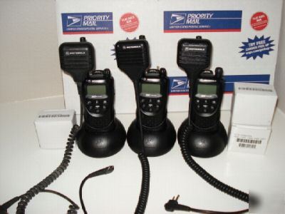 Motorola CP100 two way radios vhf extras 