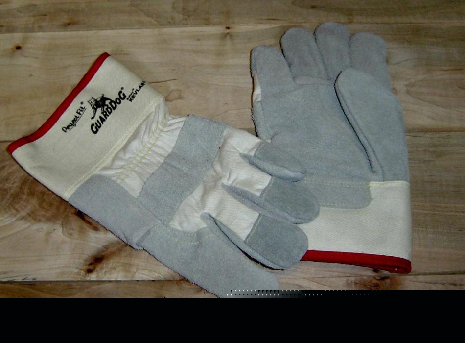New kevlar lined leather guard dog gloves ( )