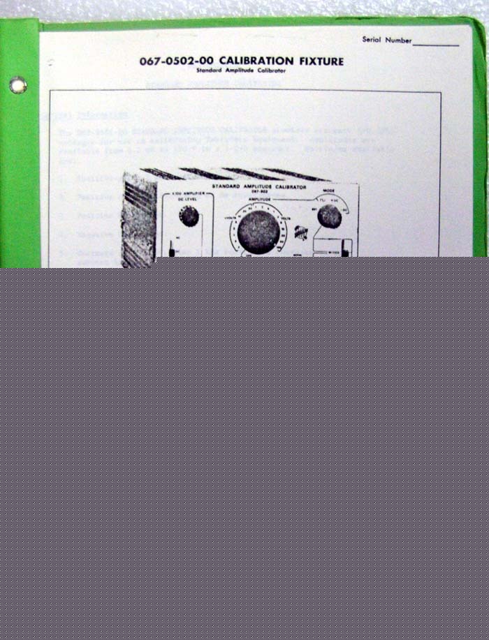 Tektronix 067-0502-00 calibration fixture manual