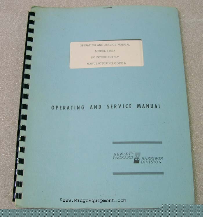 Hp 6263A dc power supply operating + service manual []