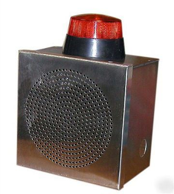 Alarm siren 30 watt stainless steel with strobe light