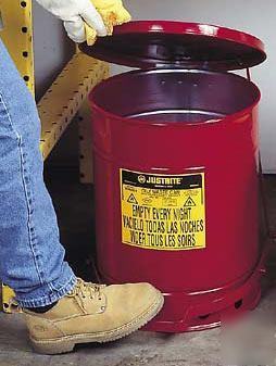 Justrite 10 gallon oily waste can