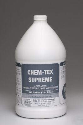 Supreme concentrate carpet/tile cleaner makes 100 gal.