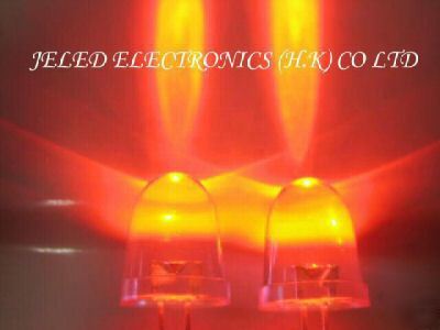 New 50X 10MM jumbo red led lamp 70,000MCD low ship f/r