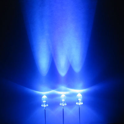 Blue led set of 100 super bright 5MM 13000MCD+ f/r