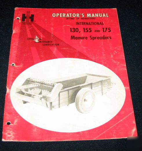 Ih intl harvester 130 155 175 manure spreaders