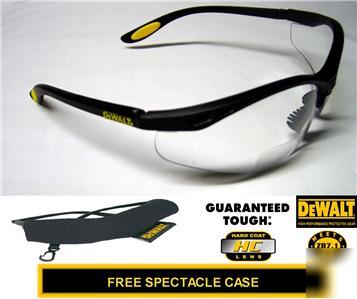 Bifocal dewalt reinforcer 1.0 clear safety glasses