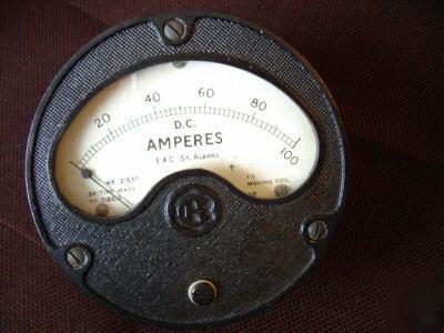 Dc ampmeter 100AMP,cast iron ,boxed unused,1950, ex gov