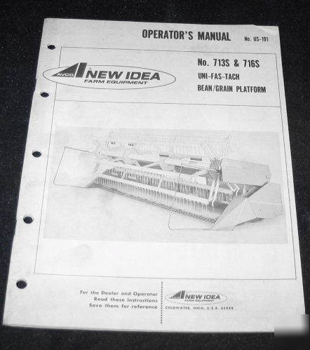 New idea nos 713S 716S uni fas tach bean grain platform