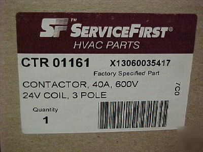 Hvac contactor 40AMP, 3POLE, 24VAC coil 600V