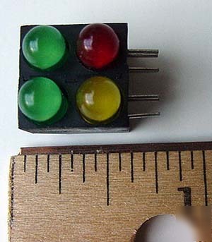 Led bar ~ yellow red green ~ 4 leds per bar (15)