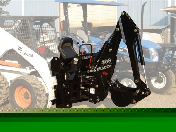 New bradco 408 tractor backhoe- holland, kubota, deere