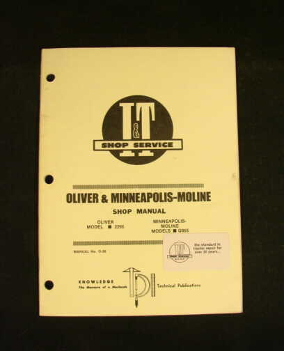 Oliver 2255+ mm G955-G1355 tractor i&t service manual