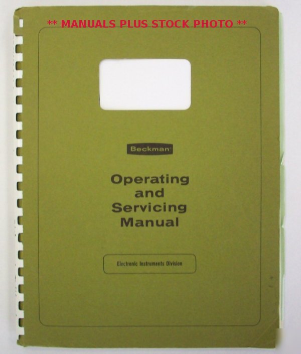 Beckman 7370 op/service manual - $5 shipping 