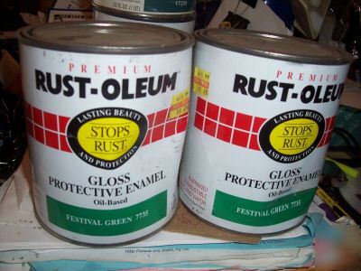 2QT premium rustoleum enamel paint festival green 7735