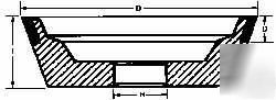 Borazon (cbn) wheel type 11V9 3-3/4 flaring cup