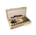 Bison cat-40 tg 100 collet chuck set - 17 pieces w/box