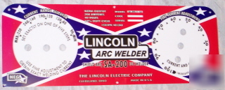 New lincoln welder sa-200-163 rebel flag control plate, 