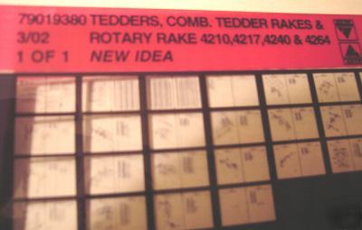 New idea 4210-4264 tedder rake part catalog micro fiche