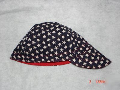 Welding cap beanie style reversible - white star