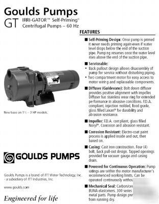 Goulds pump GT20 centrifugal pump