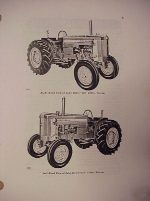 John deere tractor 420 utility factory operator manual 