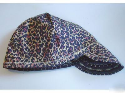 New wild leopard print welding hat 6 7/8