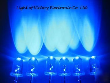 500X 5MM super brightÂ blue led 13,000MCD free resistors