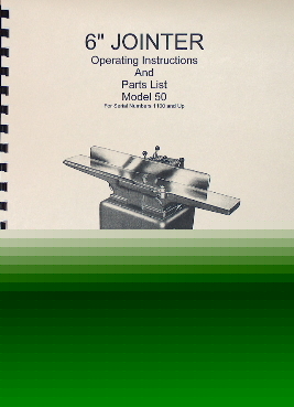 Oz~powermatic 6 jointer model 50 manual, parts list