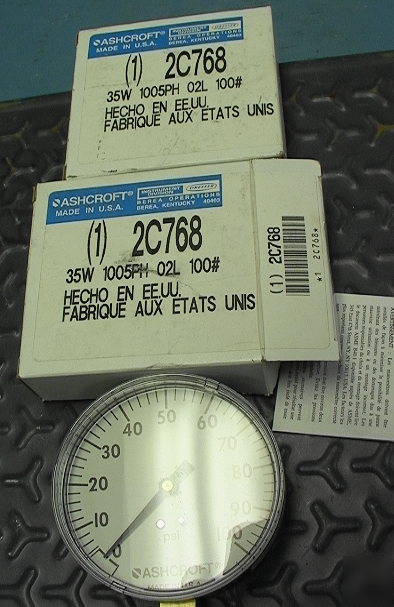 Pair of pressure gage 100 psi ashcroft 2C768