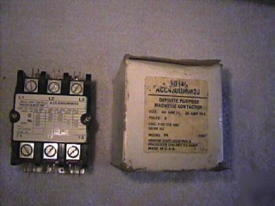 3 pole, 40/50 amp,120 volt coil, #ACC430UMM20 contactor