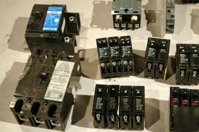 Circuit breakers qt. 36 15-200 amp square d cutler etc 