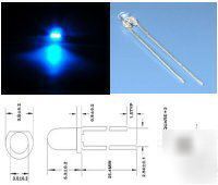 5 x 3MM blue led led's 2000+ mcd output uk seller