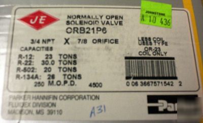 Parker ORB21P6 normally open solenoid valve