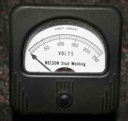 Simpson dc volt panel meter 0-250 vdc stud welding 