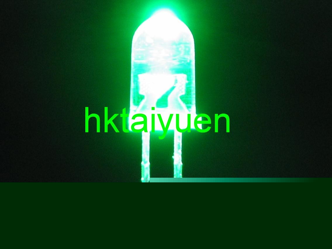 100X green 5MM led 5000MCD bulb lamp free resistors