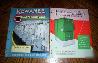 11 rare 1940-50's kewanee boiler co. catalogs, colorful