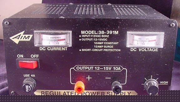Aim 10 amp 12-15V metered dc power supply - orig. box