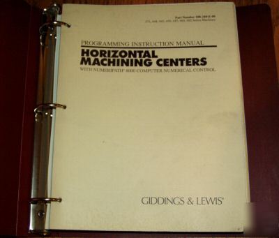 Giddings lewis g&l numeripath 8000B programming manual